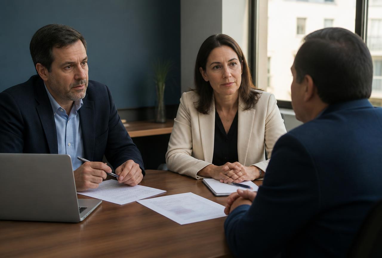 Equipo de abogados de ZG Abogados en reunión de asesoría en Temuco